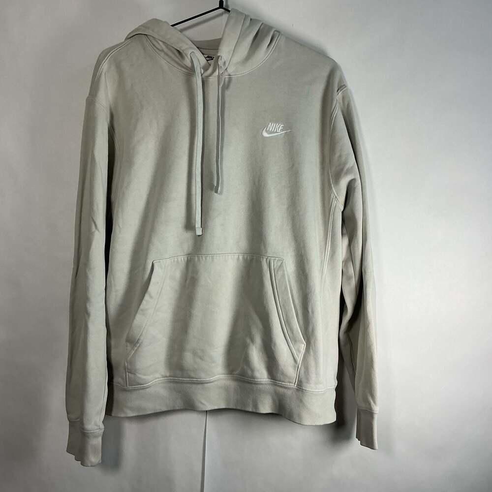 Nike Sportswear Club Fleece Pullover Hoodie Light Bone Cream Men's Medium